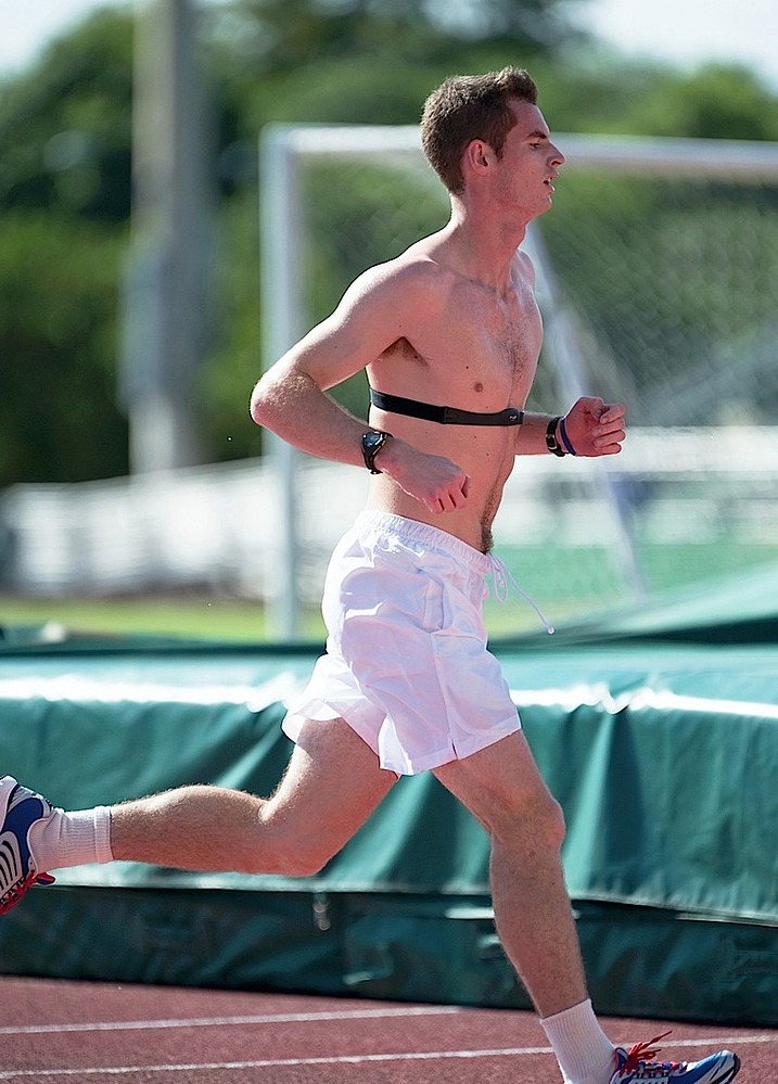 Andy Murray shirtless outdoors