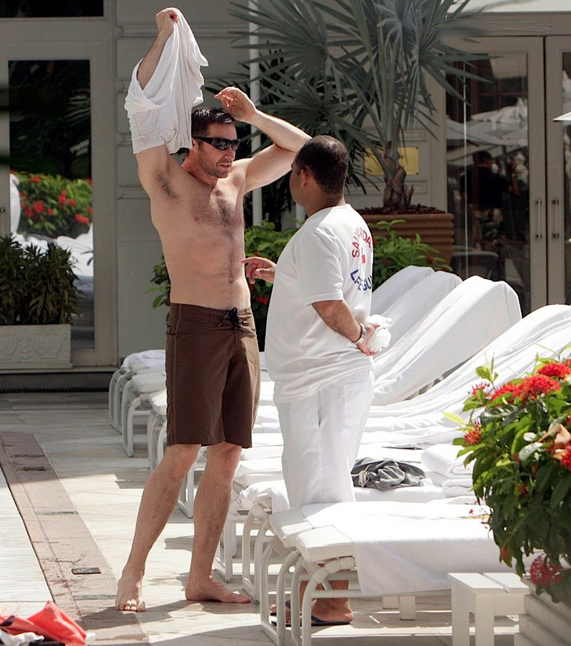 Hugh Jackman Shirtless In Brazil On January 2010