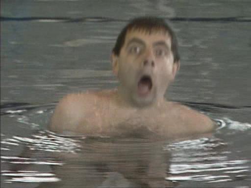 Rowan Atkinson Caught Naked in Mr Bean.
