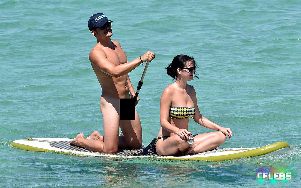 Orlando Bloom Frontal Naked Paddleboarding With Katy Perry