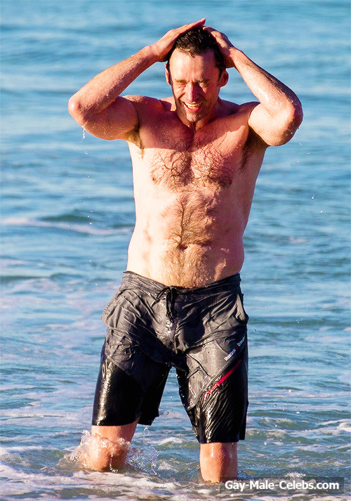 Hugh Jackman Paparazzi Shirtless Bulge Shots