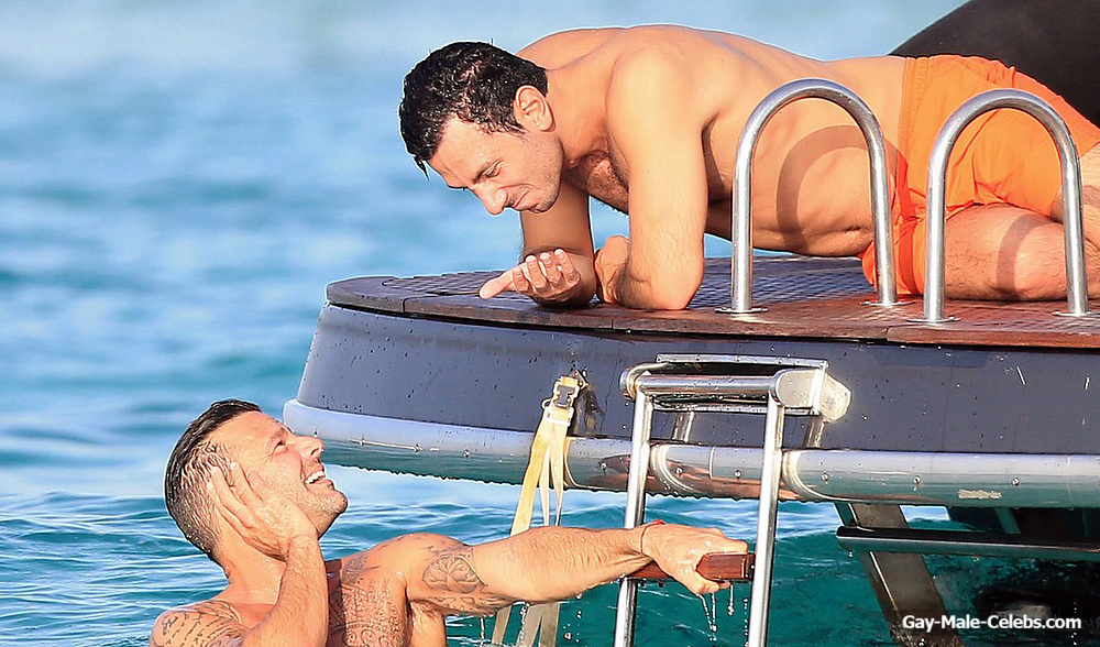Ricky Martin and Boyfriend Sunbathing in Ibiza