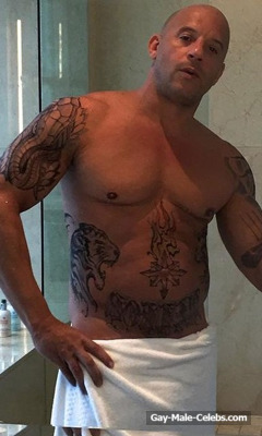 Vin Diesel Hot Shirtless Muscle Selfie