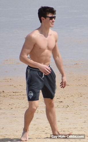 Shawn Mendes Caught Shirtless on the Beach